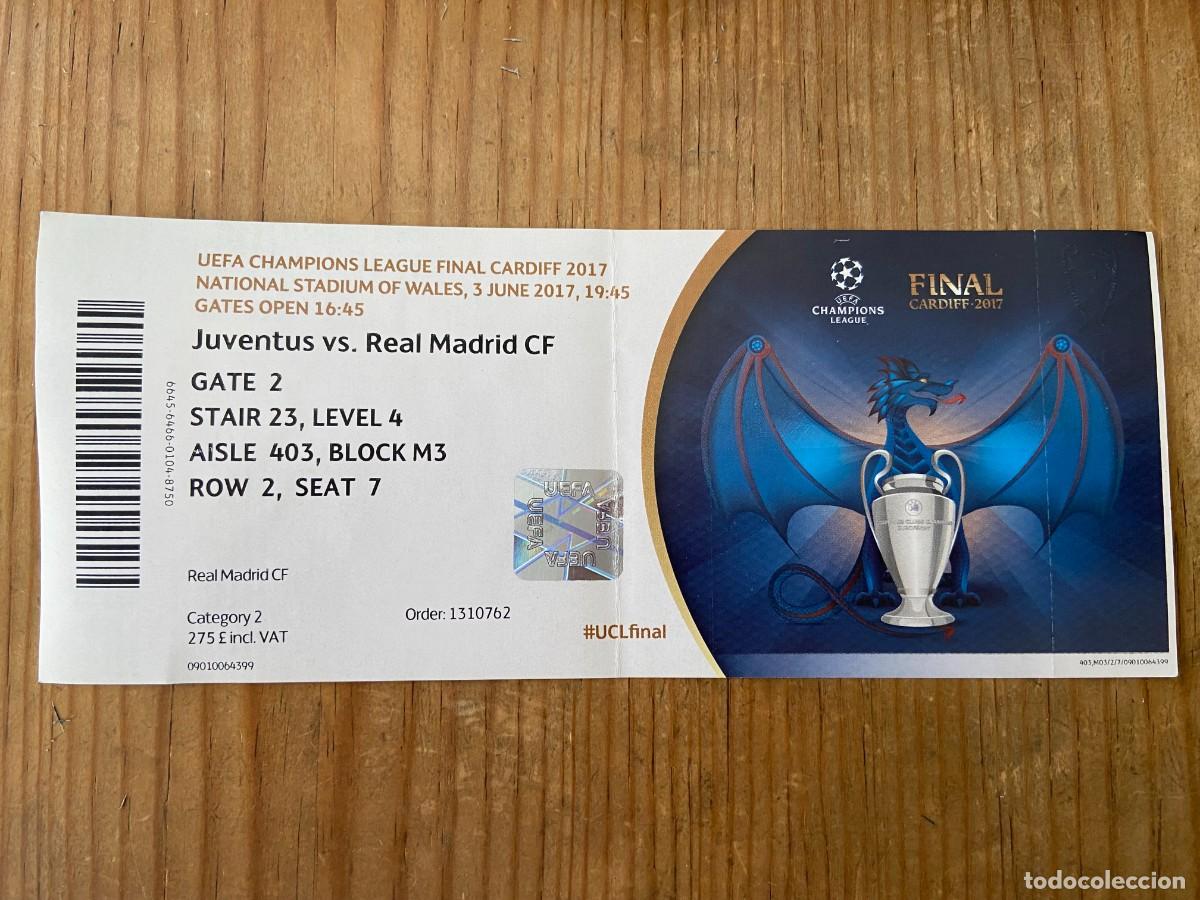 Coleccionismo deportivo: R23860 ENTRADA TICKET FINAL UEFA CHAMPIONS LEAGUE 2017 REAL MADRID JUVENTUS CON NOMBRES EQUIPOS
