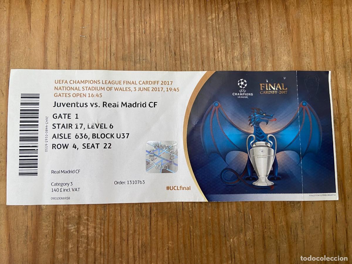 Coleccionismo deportivo: R23863 ENTRADA TICKET FINAL UEFA CHAMPIONS LEAGUE 2017 REAL MADRID JUVENTUS CON NOMBRES EQUIPOS