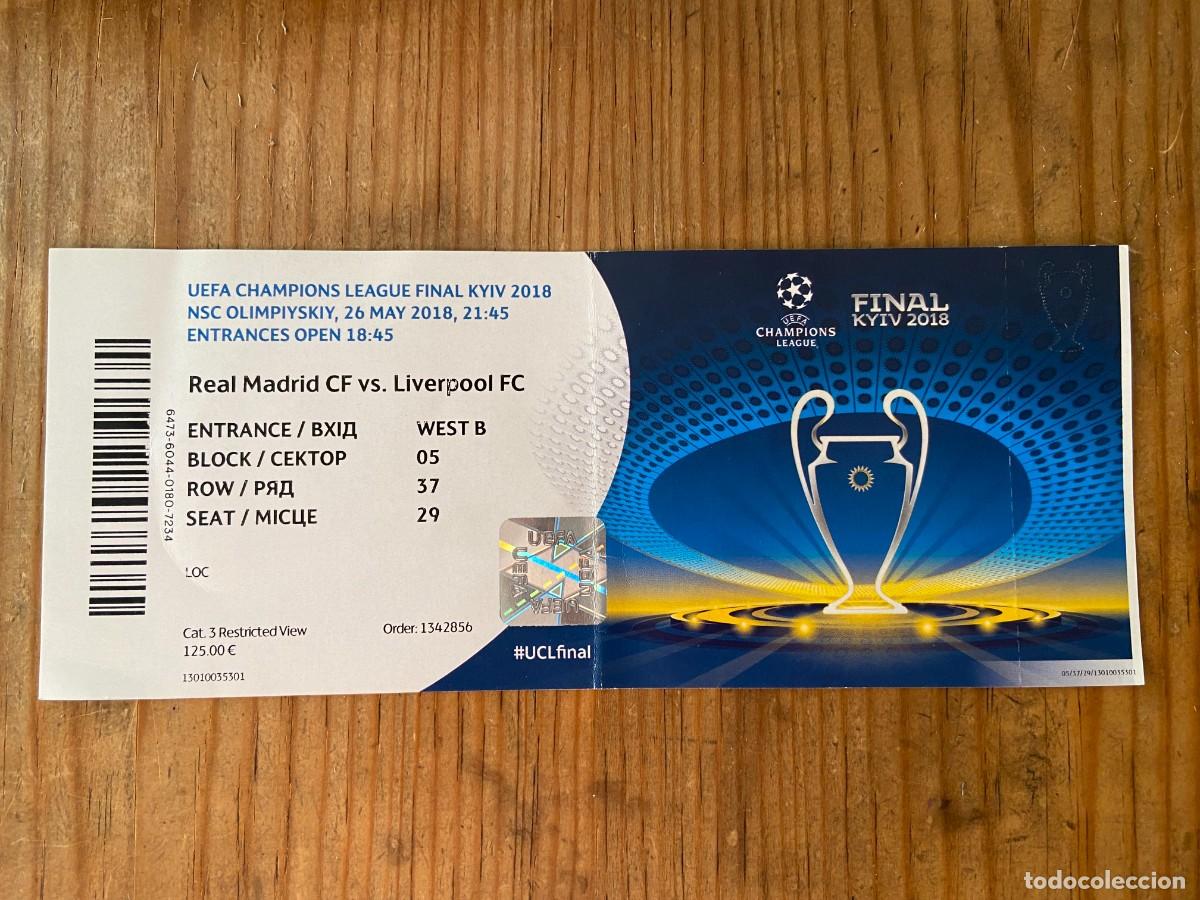 Coleccionismo deportivo: R23904 ENTRADA TICKET FINAL UEFA CHAMPIONS LEAGUE 2018 REAL MADRID 3-1 LIVERPOOL CON NOMBRES EQUIPOS