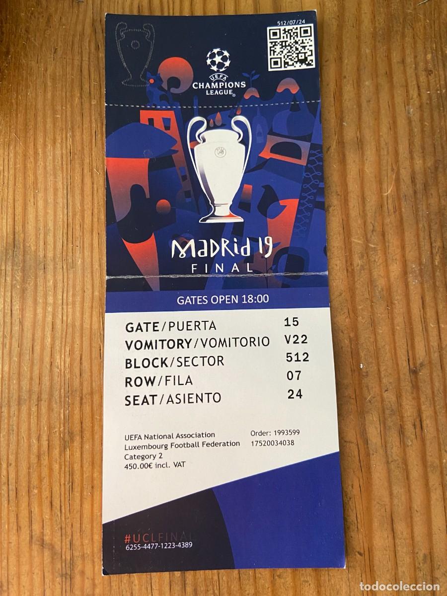 Coleccionismo deportivo: R23934 ENTRADA TICKET FINAL UEFA CHAMPIONS LEAGUE 2019 LIVERPOOL 2-0 TOTTENHAM HOTSPUR