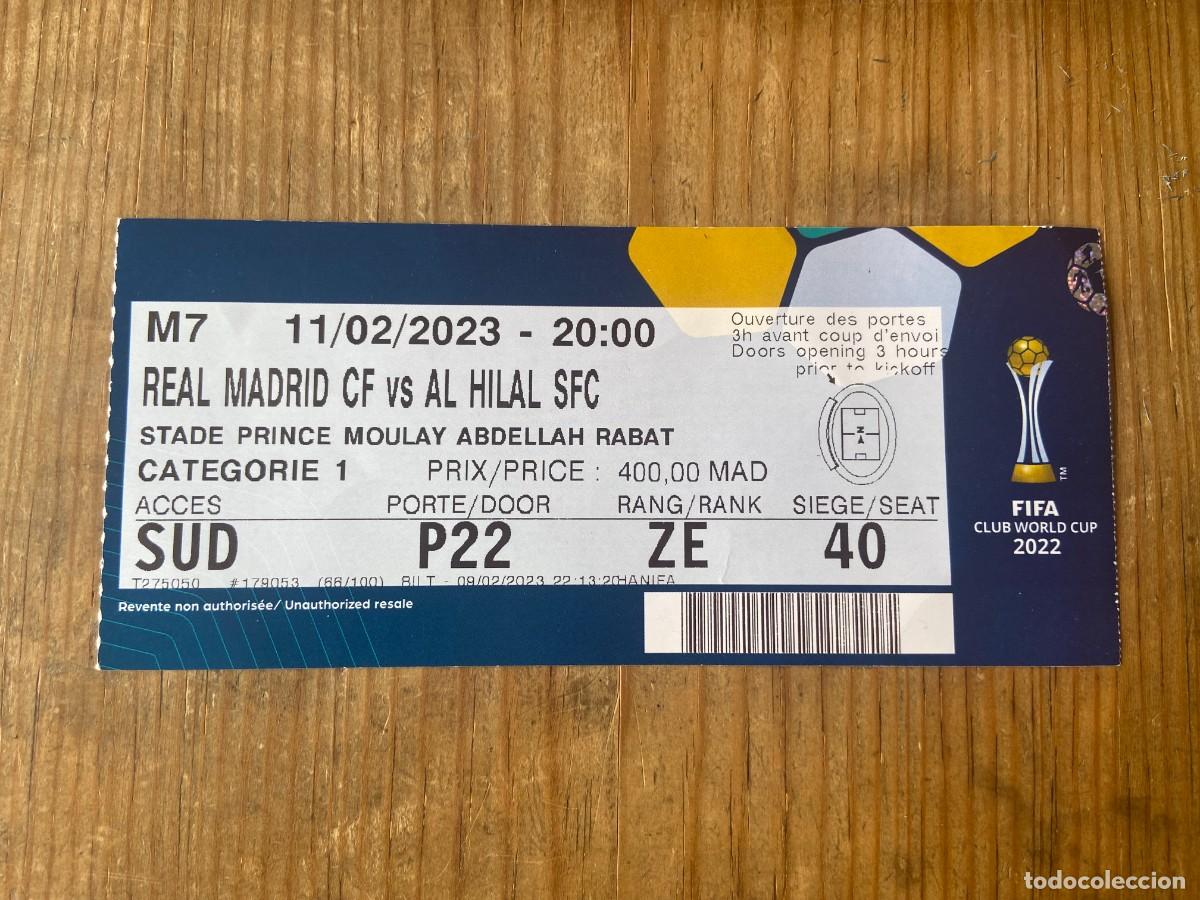 Coleccionismo deportivo: R23957 ENTRADA TICKET FINAL FIFA CLUB WORLD CUP 2022 REAL MADRID 5-3 AL-HILAL MUNDIALITO VINICIUS