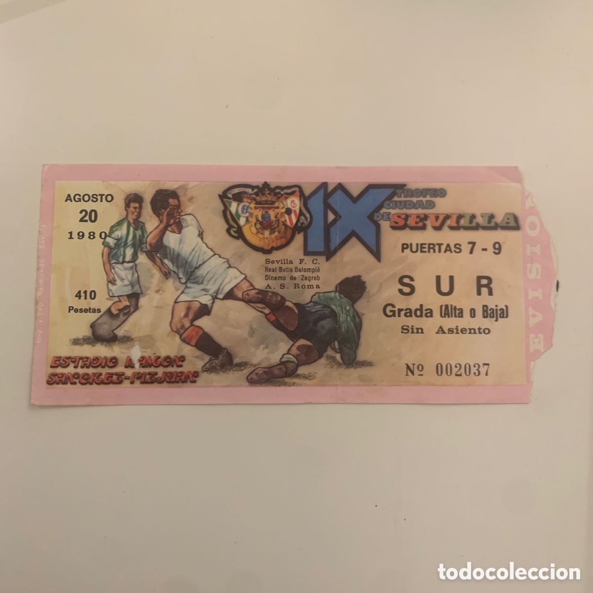 Sports collectibles: Entrada 20 agosto 1980 sevilla fc dinamo de zagreb ix trofeo ciudad de sevilla