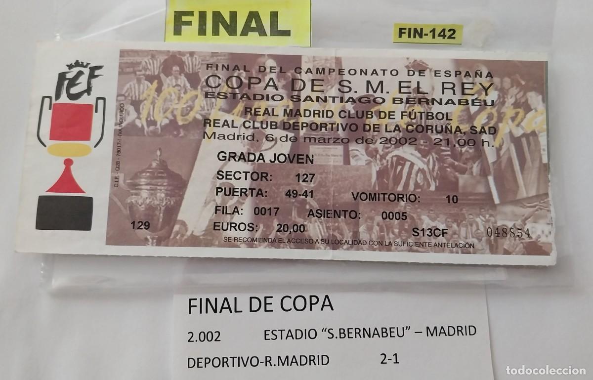 Coleccionismo deportivo: Deportivo de la Coru&ntilde;a-R.Madrid-- Final Copa 2.002