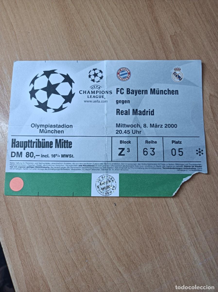 Coleccionismo deportivo: Entrada Bayern Munich- Real Madrid, champions 8-3-2000