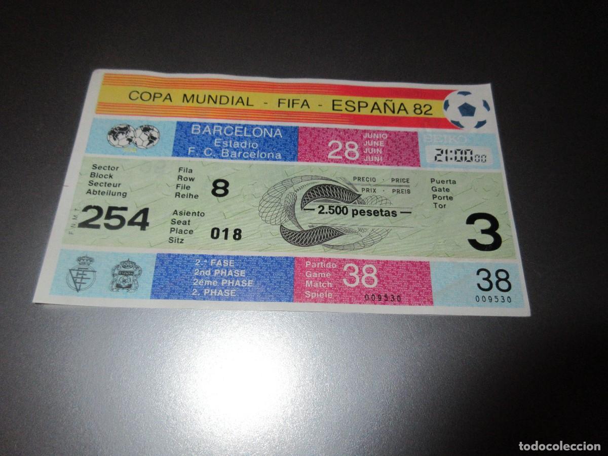 Coleccionismo deportivo: entrada mundial 1982 belgica v polonia en nou camp sin uso mundial espa&ntilde;a