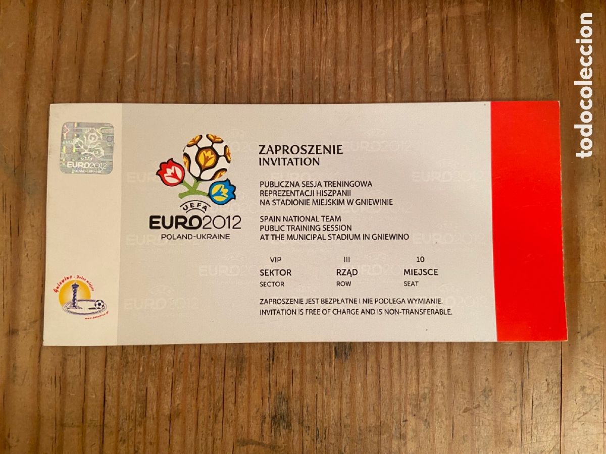 Coleccionismo deportivo: R25377 ENTRADA TICKET INVITACION ENTRENAMIENTO EURO EUROCOPA 2012 ESPA&Ntilde;A SELECCION ESPA&Ntilde;OLA