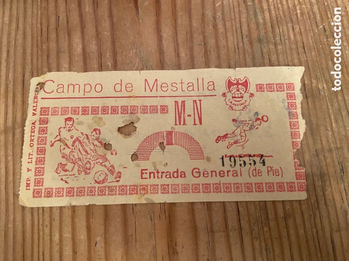 Coleccionismo deportivo: R25390 ENTRADA TICKET FUTBOL MESTALLA VALENCIA CAMPO DE MESTALLA CONTROL M-N DANONE