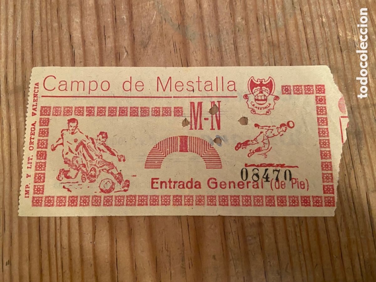 Coleccionismo deportivo: R25391 ENTRADA TICKET FUTBOL MESTALLA VALENCIA CAMPO DE MESTALLA CONTROL M-N DANONE