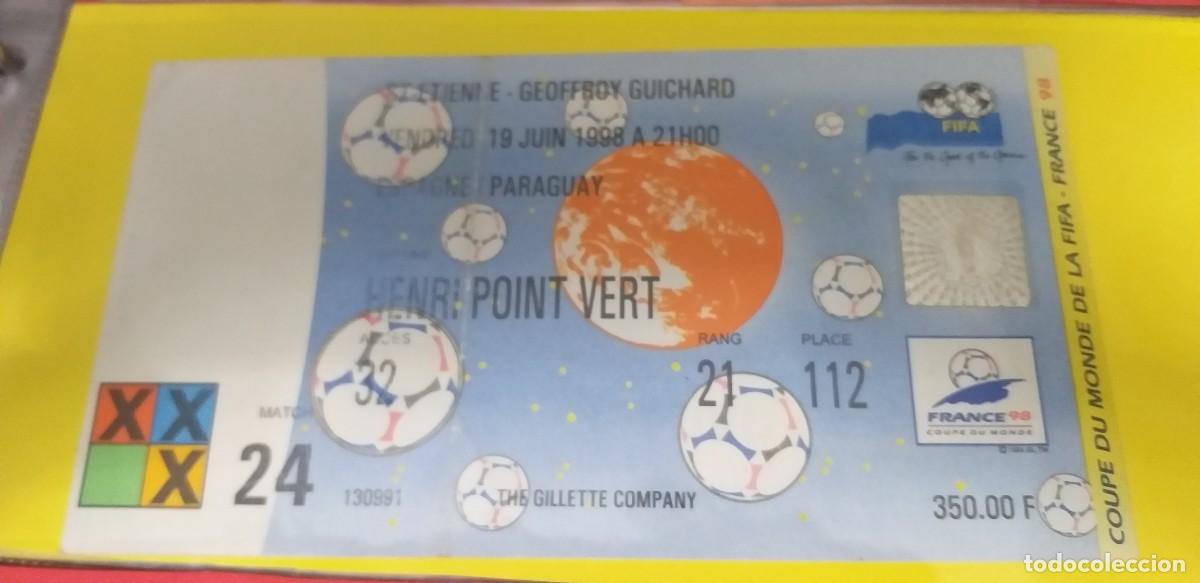 Coleccionismo deportivo: ENTRADA ESPA&Ntilde;A-PARAGUAY MUNDIAL FRANCIA 1998 19/06/1998