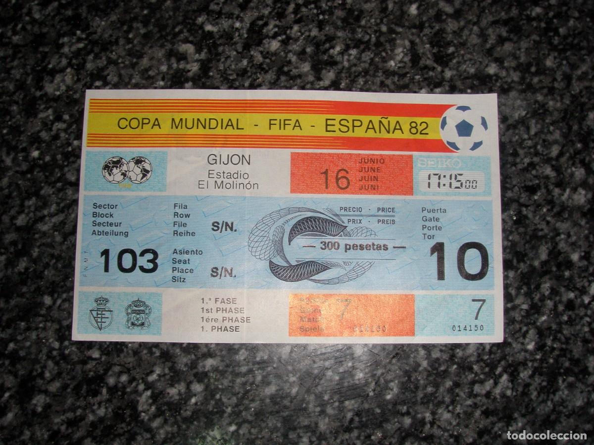 Coleccionismo deportivo: ticket mundial 1982 sin usar alemania v algeria partido 7 gijon Espa&ntilde;a '82 perfecto estado