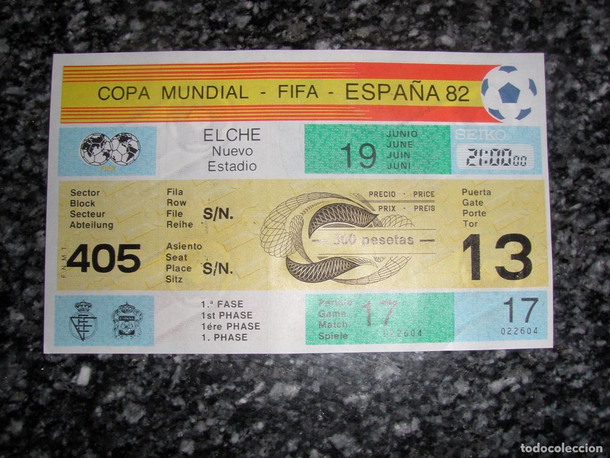 Coleccionismo deportivo: ticket mundial 1982 sin usar b&eacute;lgica v el salvador partido 17 elche Espa&ntilde;a '82 perfecto estado