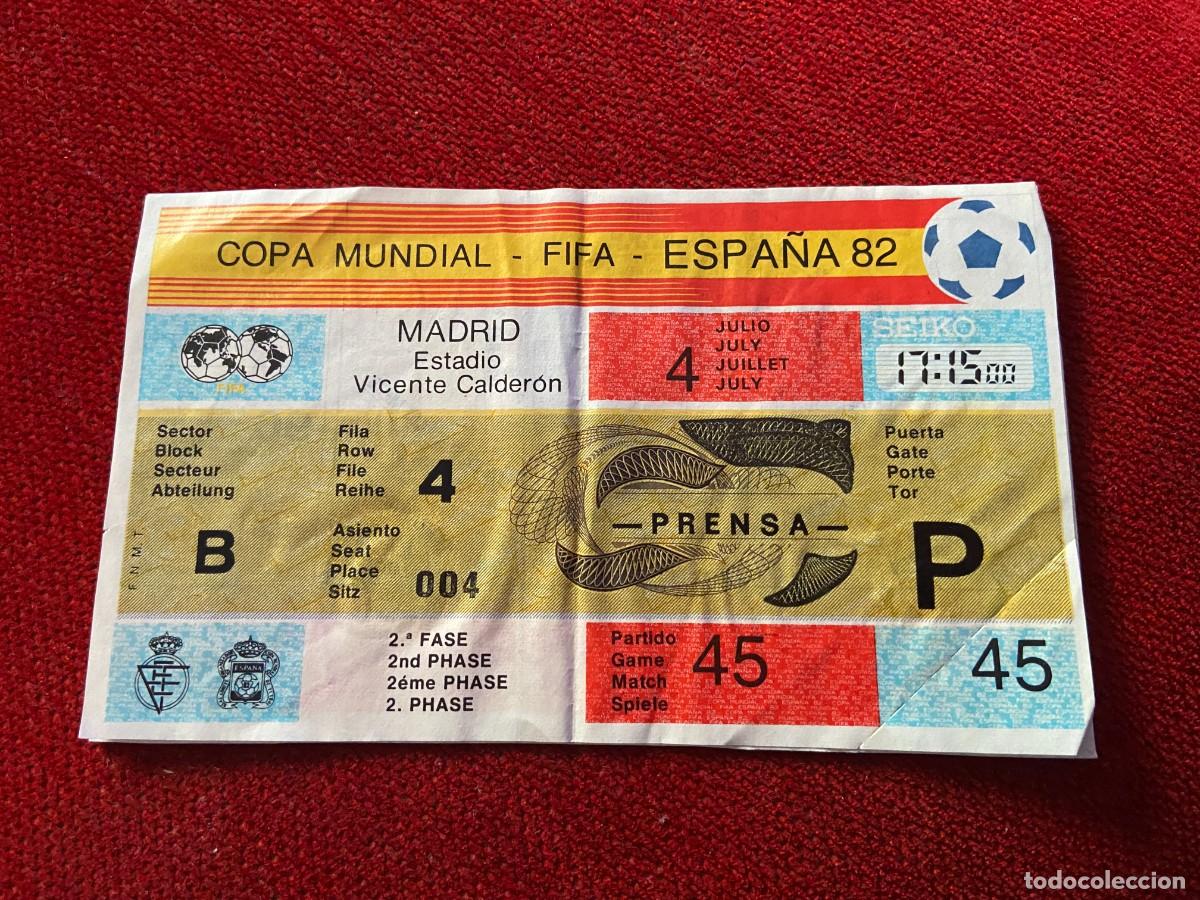 Coleccionismo deportivo: R26007 ENTRADA TICKET PRENSA MUNDIAL FUTBOL 82 1982 FRANCIA IRLANDA DEL NORTE MATCH 45 COMPLETA