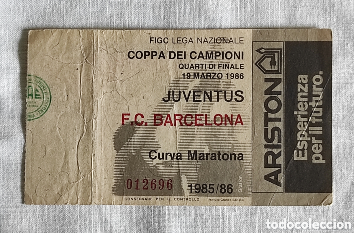 Coleccionismo deportivo: ENTRADA JUVENTUS / F. C. BARCELONA - COPA DE EUROPA - MARZO 1986