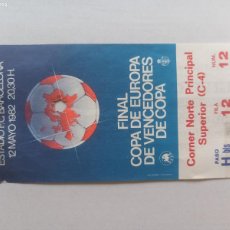 Coleccionismo deportivo: ENTRADA FINAL COPA EUROPA VENCEDORES DE COPA 1982, CAMP NOU. FUTBOL BARCELONA - STANDARD DE LIEJA