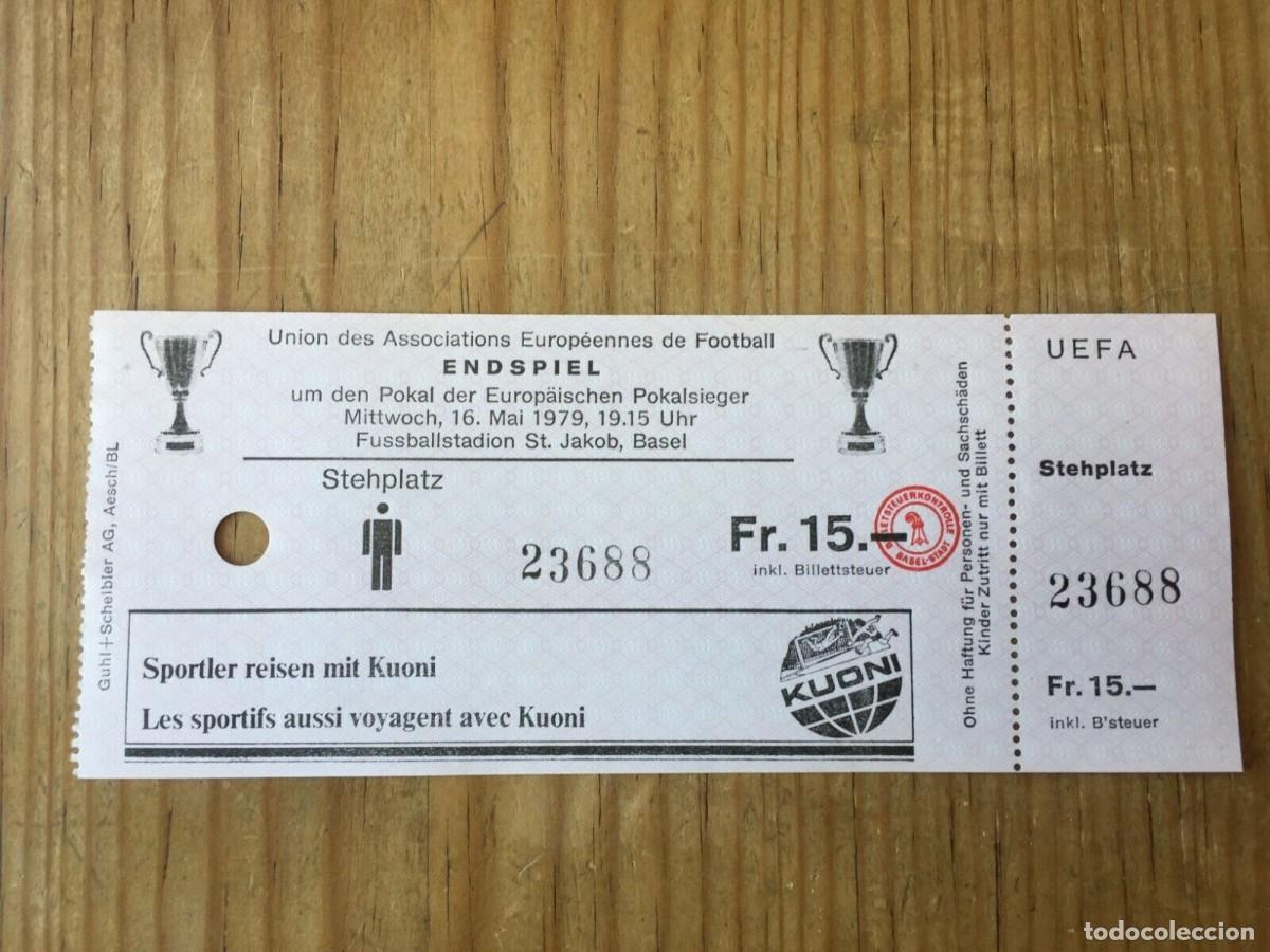 Sports collectibles: R17927 ENTRADA TICKET FINAL RECOPA EUROPA BARCELONA FORTUNA DUSSELDORF 1979 COMPLETA