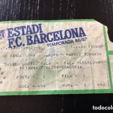 Coleccionismo deportivo: ENTRADA TICKET FC BARCELONA-DUNDEE UNITED 18-03-1987 COPA DE LA UEFA - PARTIDO DE VUELTA