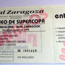 Coleccionismo deportivo: ENTRADA TICKET ANTIGUA FÚTBOL TORNEO SUPERCOPA 1994 REAL ZARAGOZA FC BARCELONA ROMAREDA. ABONADOS