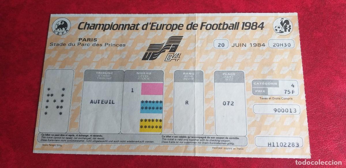 Coleccionismo deportivo: Entrada Alemania-Espa&ntilde;a 20 Junio 1984 Euro Francia'84