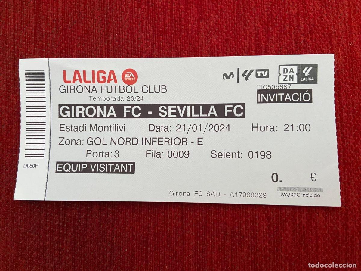 Coleccionismo deportivo: R26821 ENTRADA TICKET FUTBOL GIRONA 5-1 SEVILLA (21-1-2024) HAT TRICK DOVBYK PRIMER GOL ISAAC