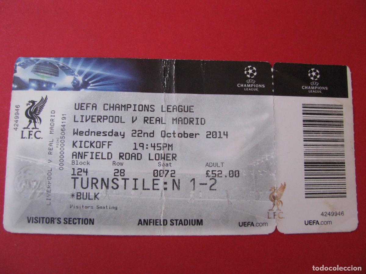 Coleccionismo deportivo: ENTRADA FUTBOL. LIVERPOOL - REAL MADRID. 22/10/2014. CHAMPIONS LEAGUE.