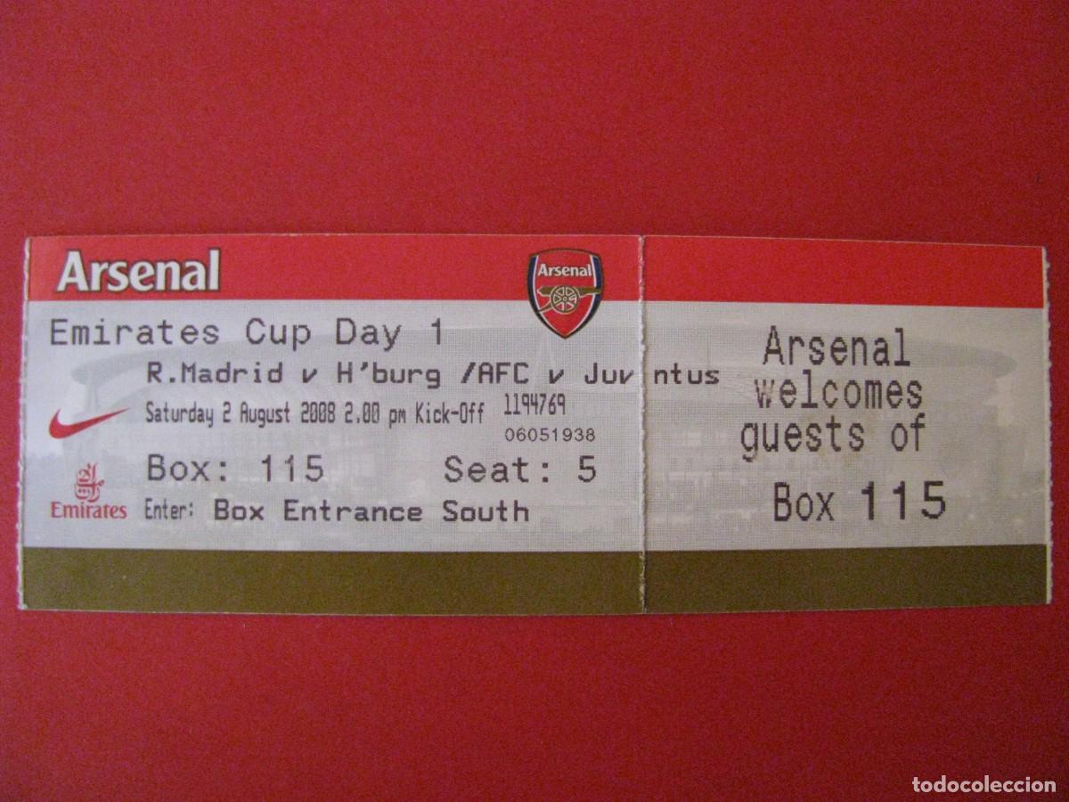 Collectionnisme sportif: ENTRADA FUTBOL. REAL MADRID - HAMBURG / AFC - JUVENTUS. 02/08/2008. EMIRATES CUP 2008. ARSENAL.