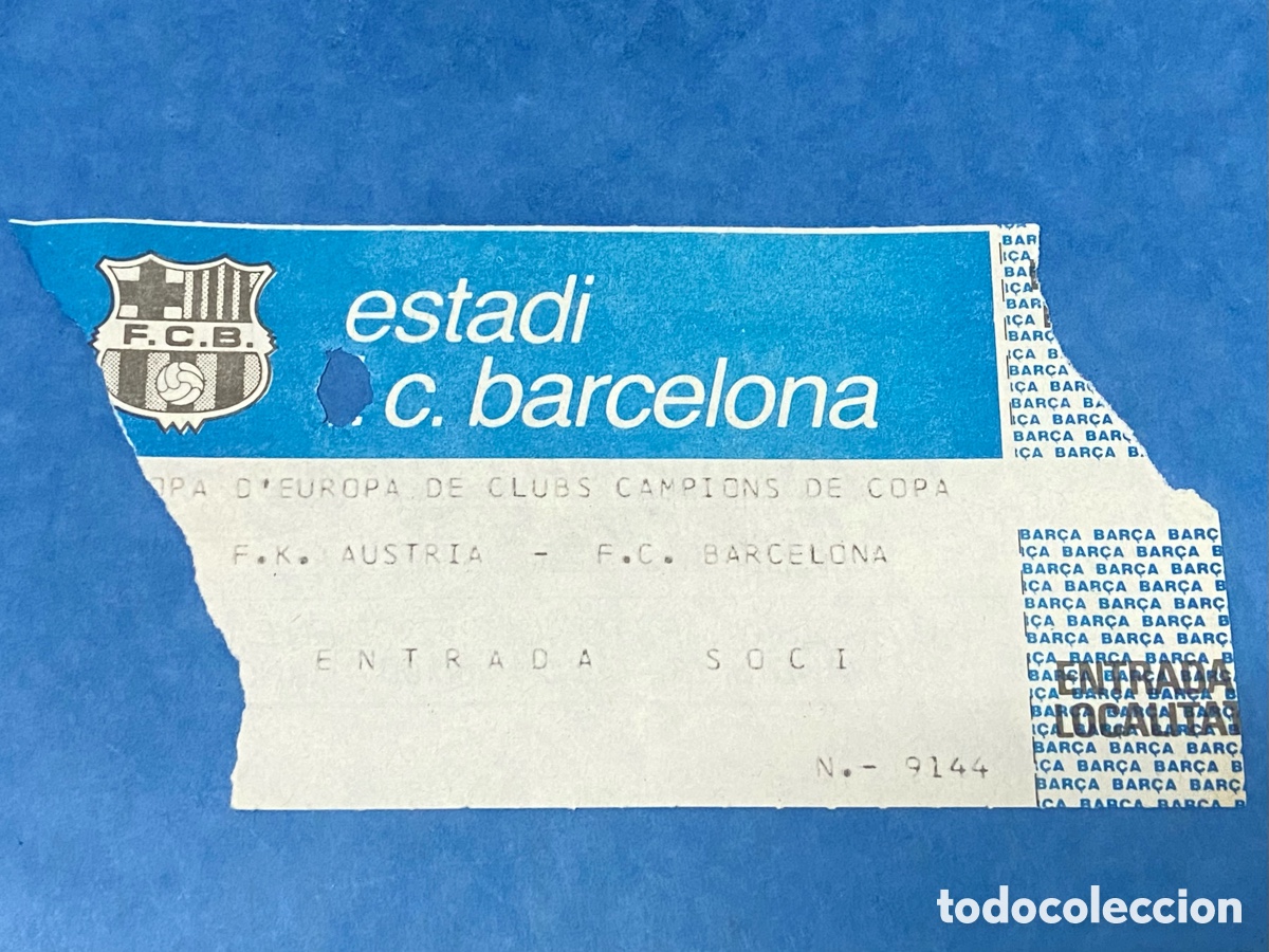 Coleccionismo deportivo: ENTRADA FC BARCELONA FK AUSTRIA VIENA RECOPA DE EUROPA 82-83 1982-1983 DIEGO MARADONA FUTBOL TICKET.
