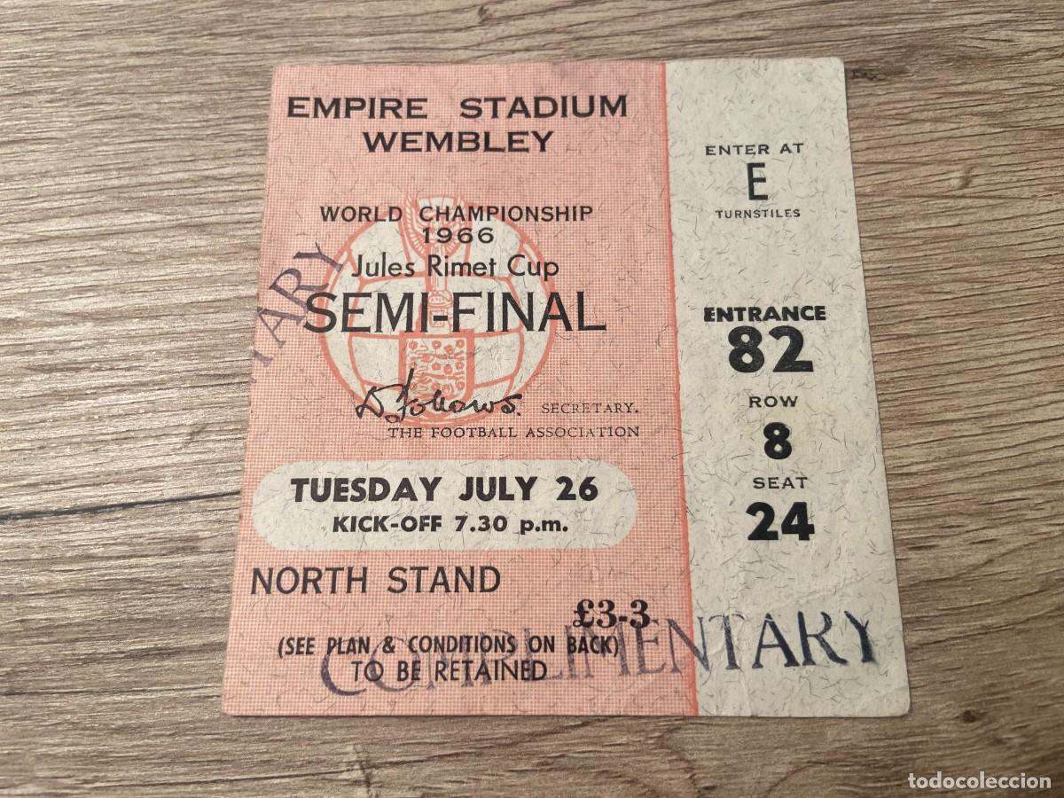 Colecionismo desportivo: R27102 ENTRADA TICKET WORLD CUP MUNDIAL 66 1966 INGLATERRA 2-1 PORTUGAL