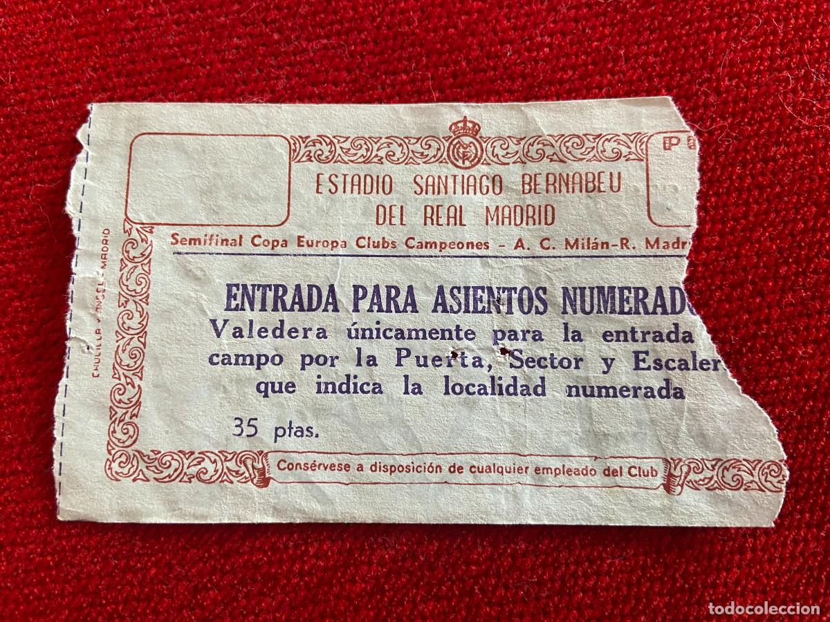 Coleccionismo deportivo: R27195 ENTRADA TICKET FUTBOL REAL MADRID 4-2 MILAN COPA EUROPA 1955 1956