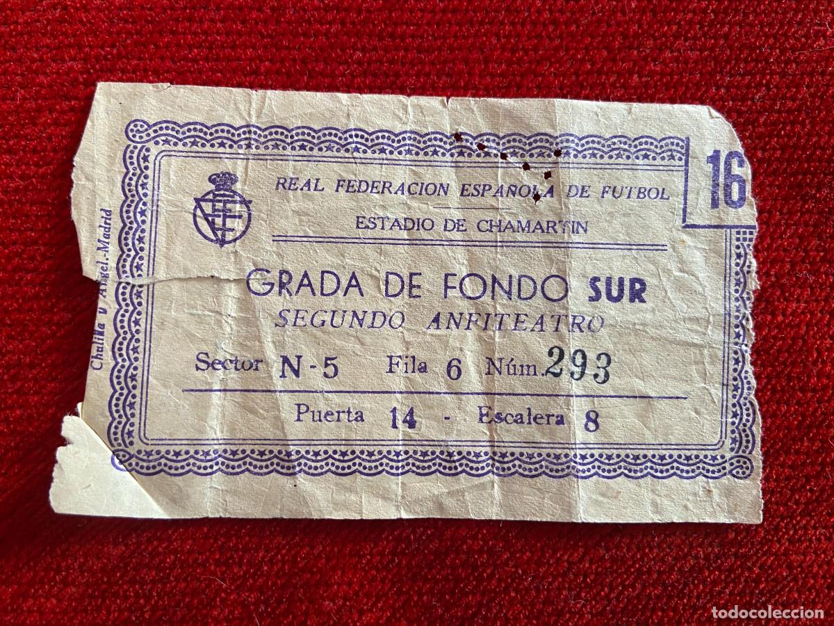 Sports collectibles: R27205 ENTRADA TICKET FUTBOL FINAL COPA GENERALISIMO 1952 BARCELONA 4-2 VALENCIA