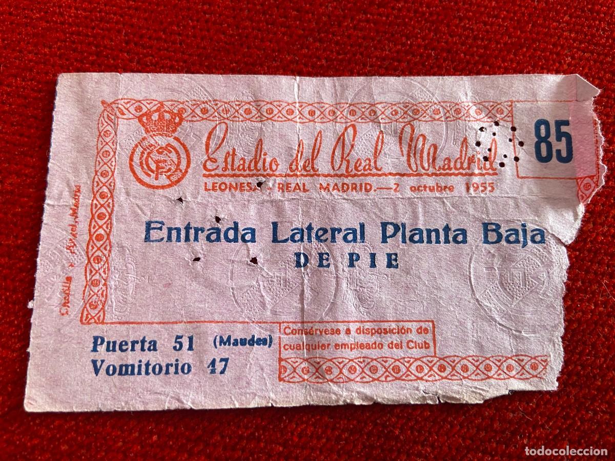 Sammelleidenschaft Sport: R27217 ENTRADA TICKET FUTBOL REAL MADRID 2-1 CULTURAL LEONESA (2-10-1955)LIGA DEBUT MANOLIN Y MARSAL
