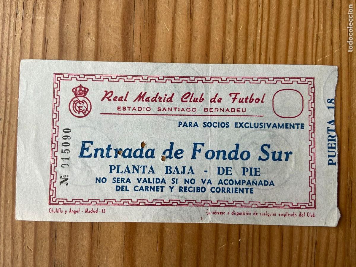Sports collectibles: R27237 ENTRADA TICKET FUTBOL REAL MADRID 2-1 RAPID WIEN VIENA (4-12-1968) COPA DE EUROPA