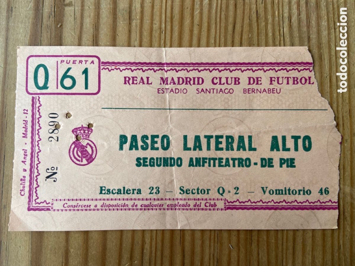Collectionnisme sportif: R27241 ENTRADA TICKET FUTBOL REAL MADRID 6-0 GLASGOW RANGERS (9-10-1963)COPA EUROPA HAT TRICK PUSKAS
