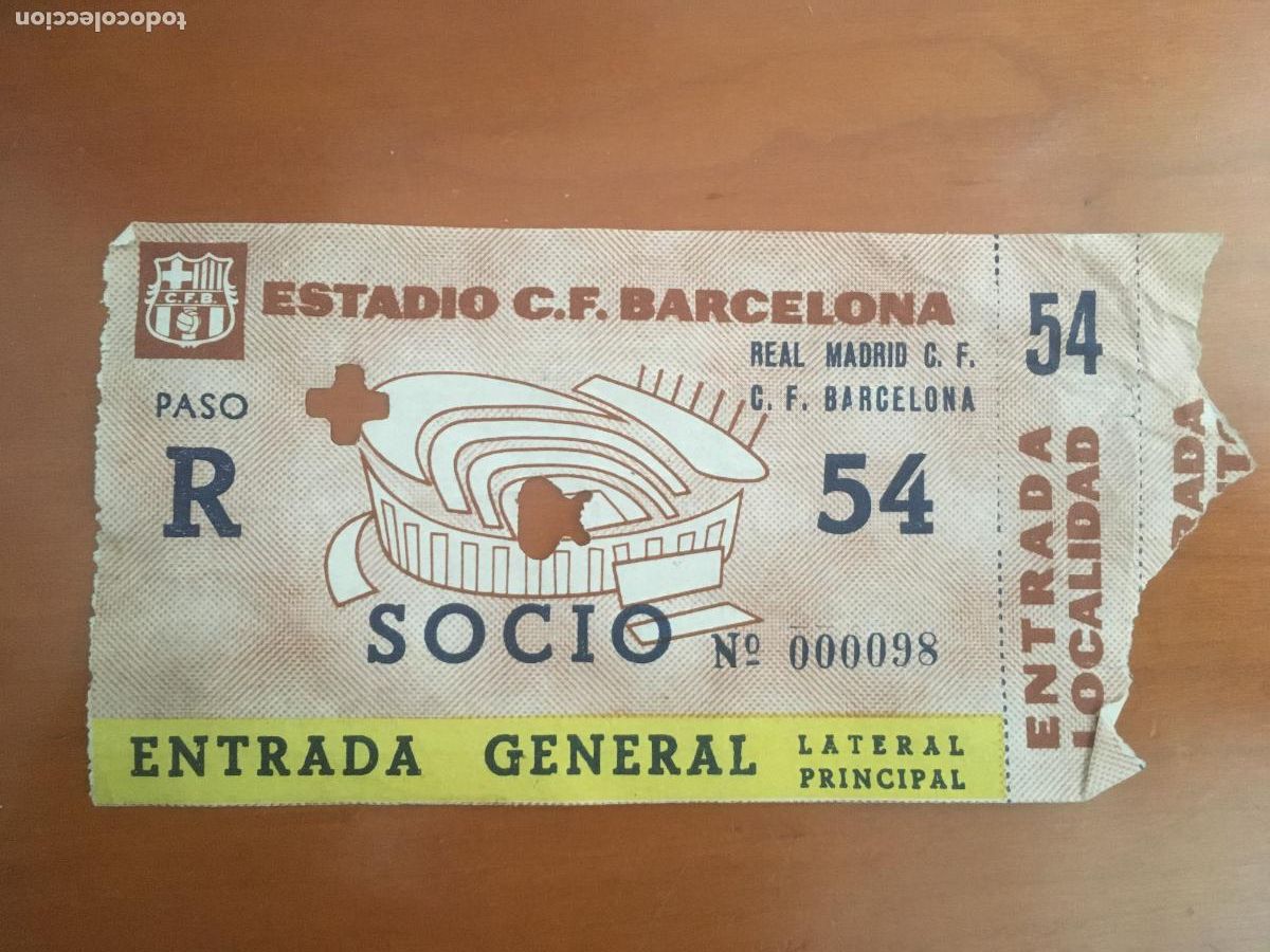 Collectionnisme sportif: futbol club barcelona real madrid entrada original antigua