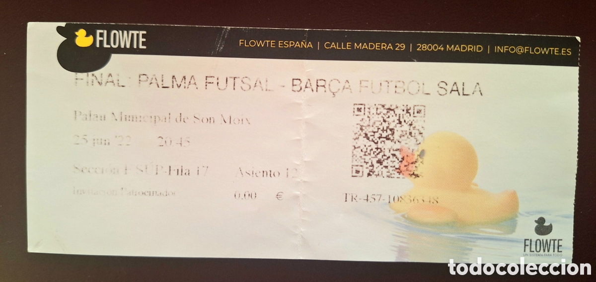 Sammelleidenschaft Sport: Entrada final liga 2022 Palma futsal barcelona