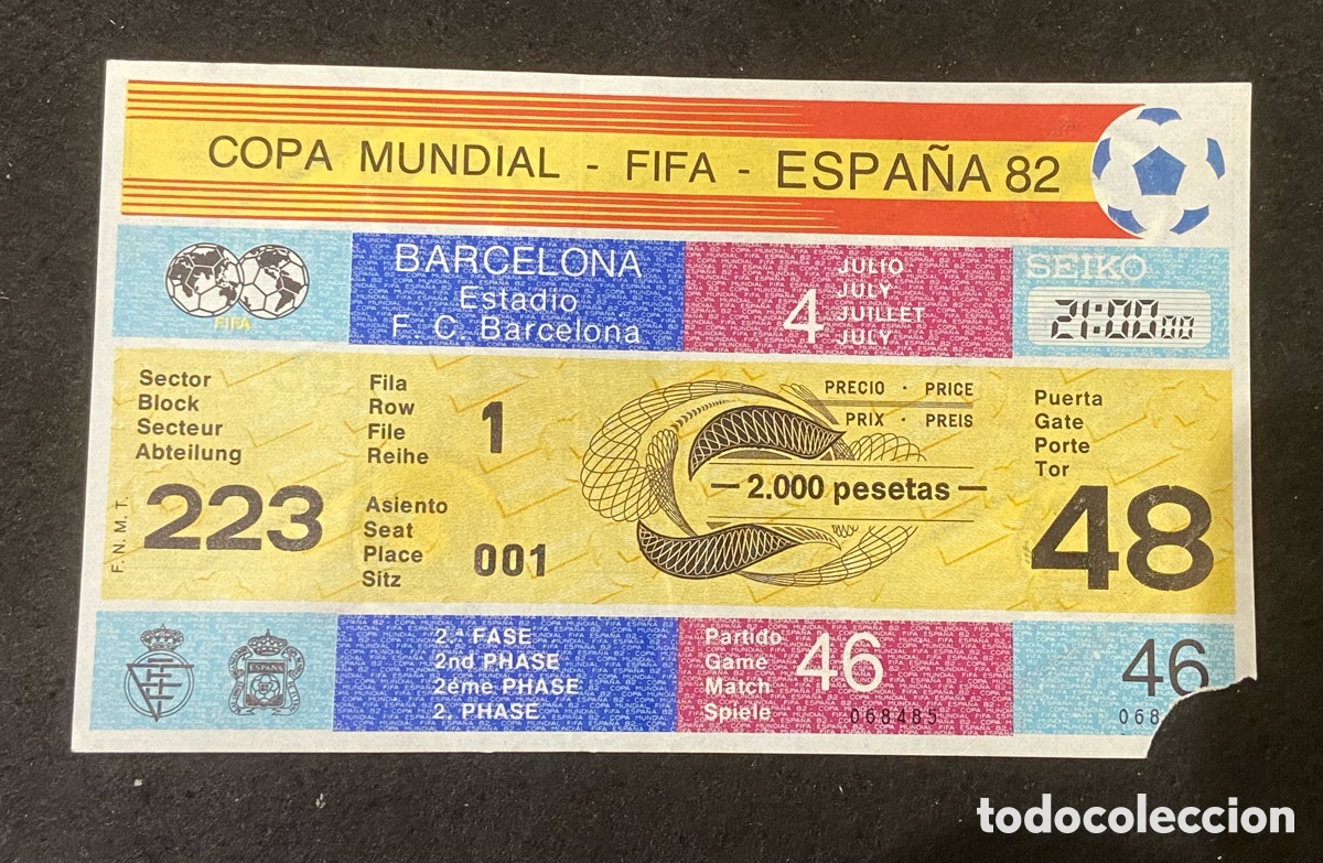 Coleccionismo deportivo: POLONIA RUSIA URRS ENTRADA MUNDIAL ESPA&Ntilde;A 82 1982 TICKET 46 4 JULIO.