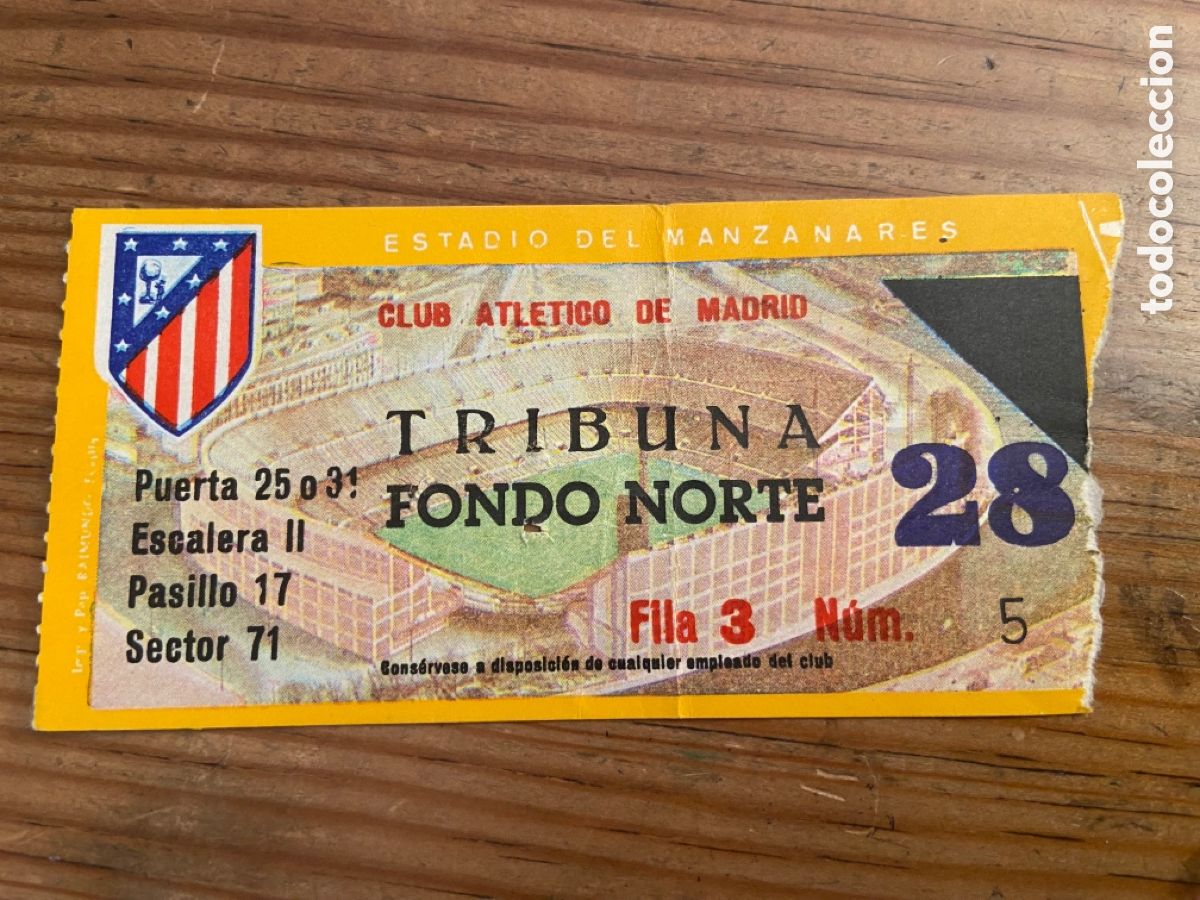 Coleccionismo deportivo: R27724 ENTRADA TICKET FUTBOL ATLETICO MADRID 0-0 ELCHE LIGA 1968 1969 DEBUT EUSEBIO BEJARANO