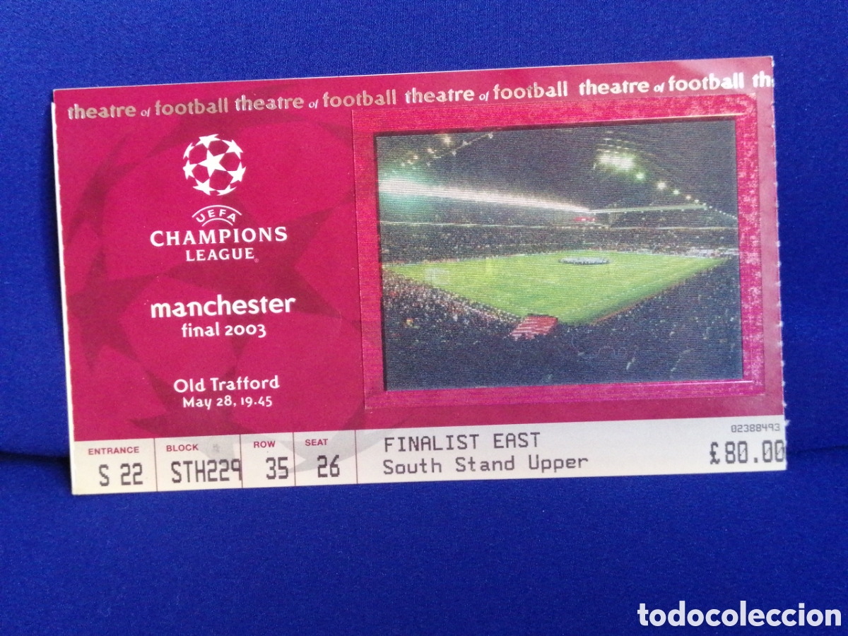 Coleccionismo deportivo: CHAMPIONS LEAGUE - OLD TRAFFORD FINAL 2003 - JUVENTUS FC - AC MILAN - FINALIST EAST - ENTRADA