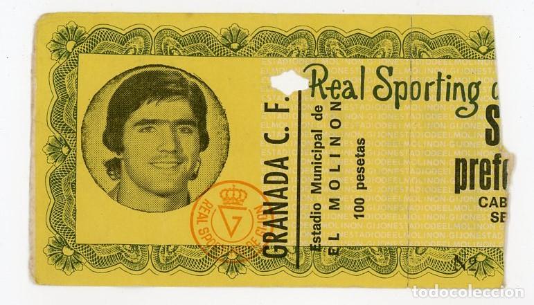 Coleccionismo deportivo: ANTIGUA ENTRADA FUTBOL. SPORTING DE GIJ&Oacute;N &ndash; GRANADA C. F. ASTURIAS. ESTADIO DEL MOLINON