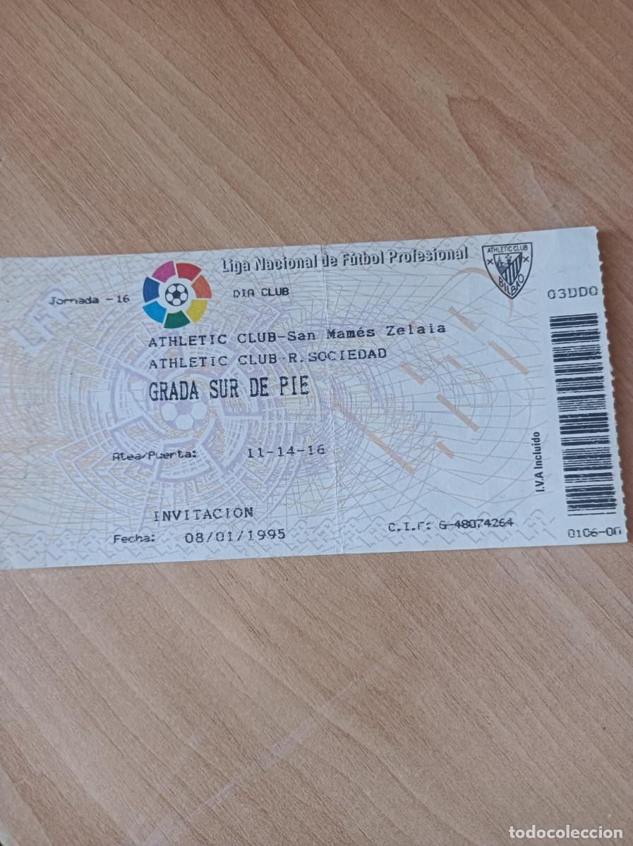 Coleccionismo deportivo: Entrada Athletic C. Bilbao- Real Sociedad, 8-1-1995