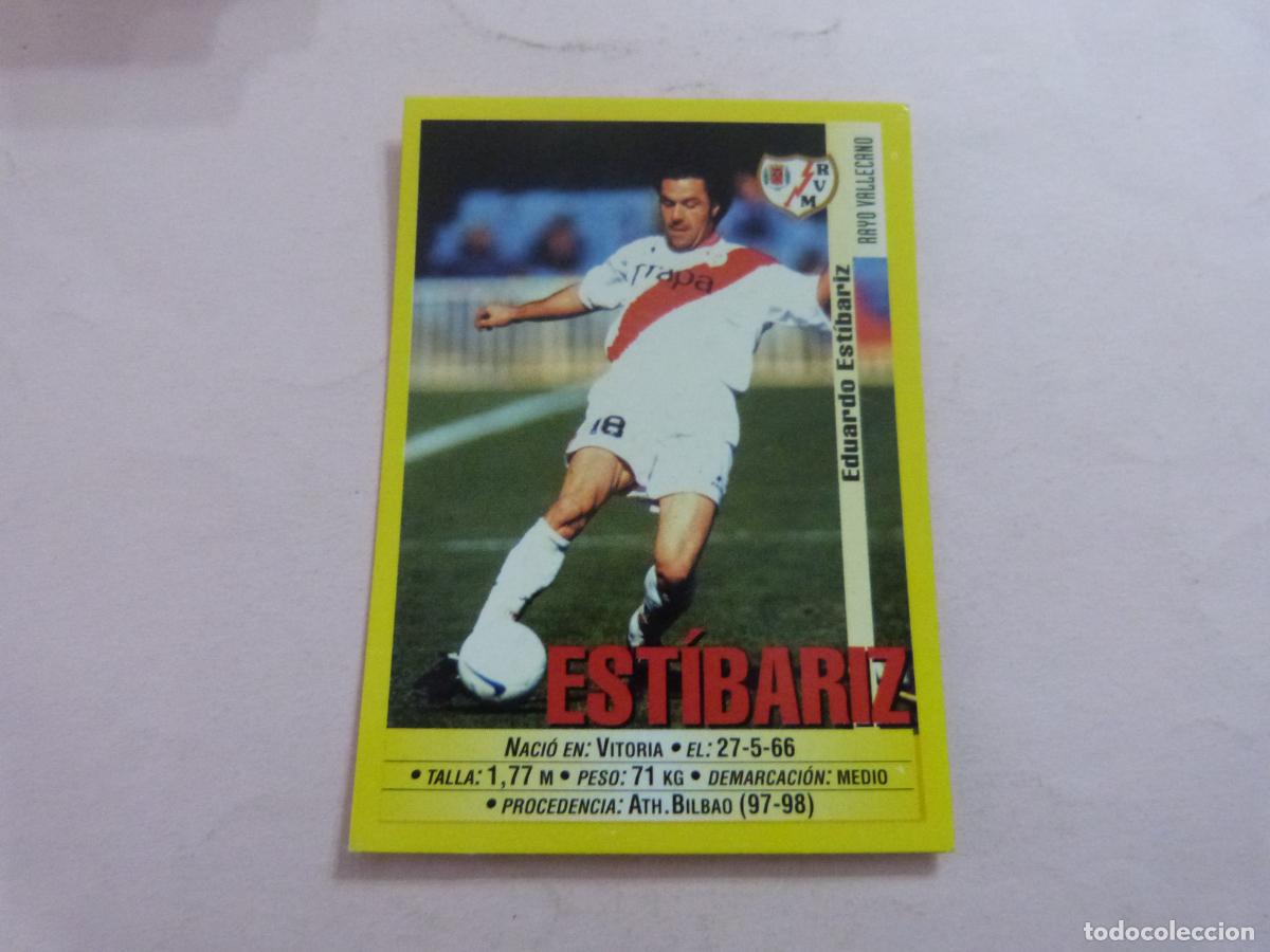 Collectionnisme sportif: CROMO FUTBOL ESTIBARIZ RAYO VALLECANO SIN PEGAR N&ordm; 352 LIGA 1999-2000/99-00 PANINI