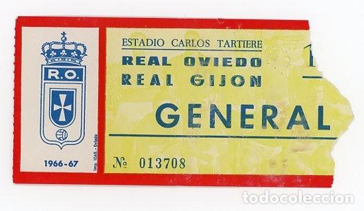 Collezionismo sportivo: ANTIGUA ENTRADA FUTBOL. ASTURIAS. CARLOS TARTIERE. REAL OVIEDO. REAL GIJON. SPORTING. 1966 &ndash; 67