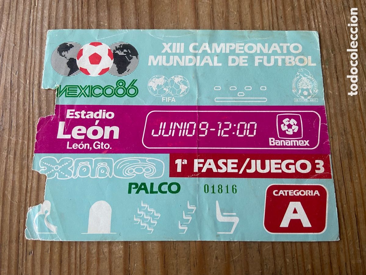 Coleccionismo deportivo: R29359 ENTRADA TICKET PALCO FUTBOL MUNDIAL MEXICO (9-6-1986) HUNGRIA FRANCIA MATCH 25