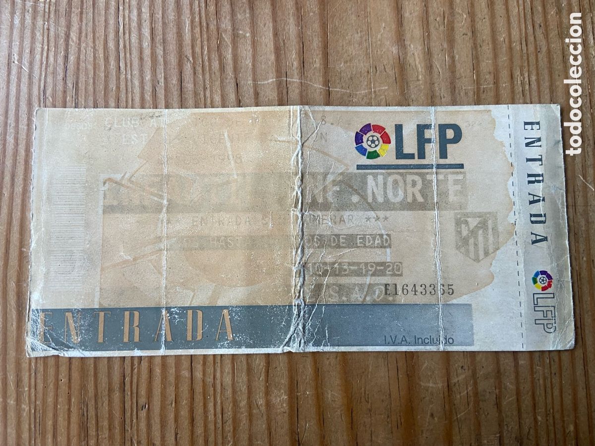 Coleccionismo deportivo: R29363 ENTRADA TICKET ATLETICO MADRID 0-0 REAL BETIS (8-3-1998)
