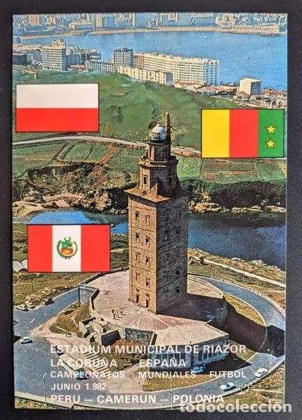 Coleccionismo deportivo: MUNDIAL ESPA&Ntilde;A 82 Postal Original 1982 La Coru&ntilde;a Sede Estadio de Riazor Torre de Hercules Deportivo