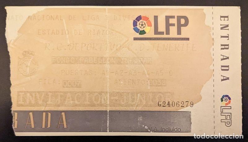 Coleccionismo deportivo: DEPORTIVO DE LA CORU&Ntilde;A 2-0 TENERIFE Entrada Ticket Liga 1998-1999 Futbol Estadio Riazor