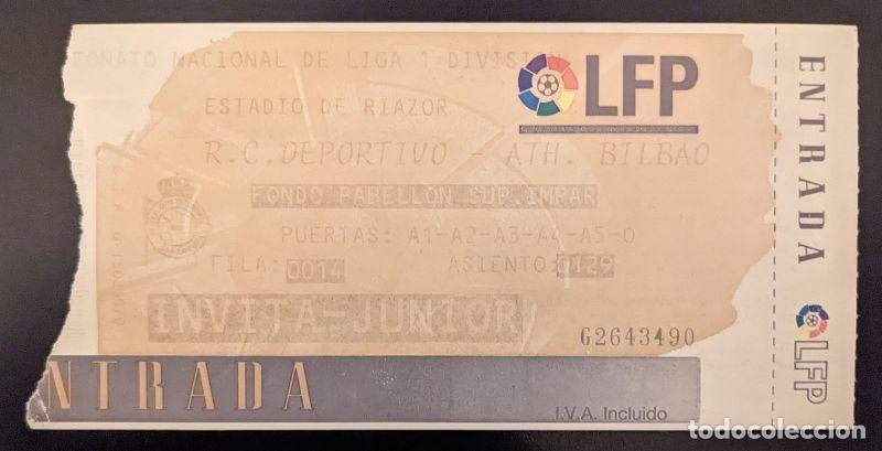 Coleccionismo deportivo: DEPORTIVO DE LA CORU&Ntilde;A 1-1 ATHLETIC DE BILBAO Entrada Ticket Liga 1998-1999 Futbol Estadio Riazor