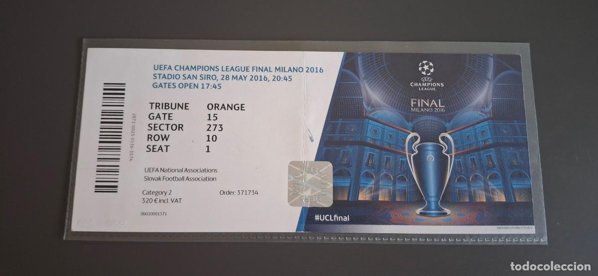 Coleccionismo deportivo: ENTRADA TICKET FUTBOL FINAL REAL MADRID ATLETICO DE MADRID CHAMPIONS LEAGUE 2016 TURIN LA 11&ordf;