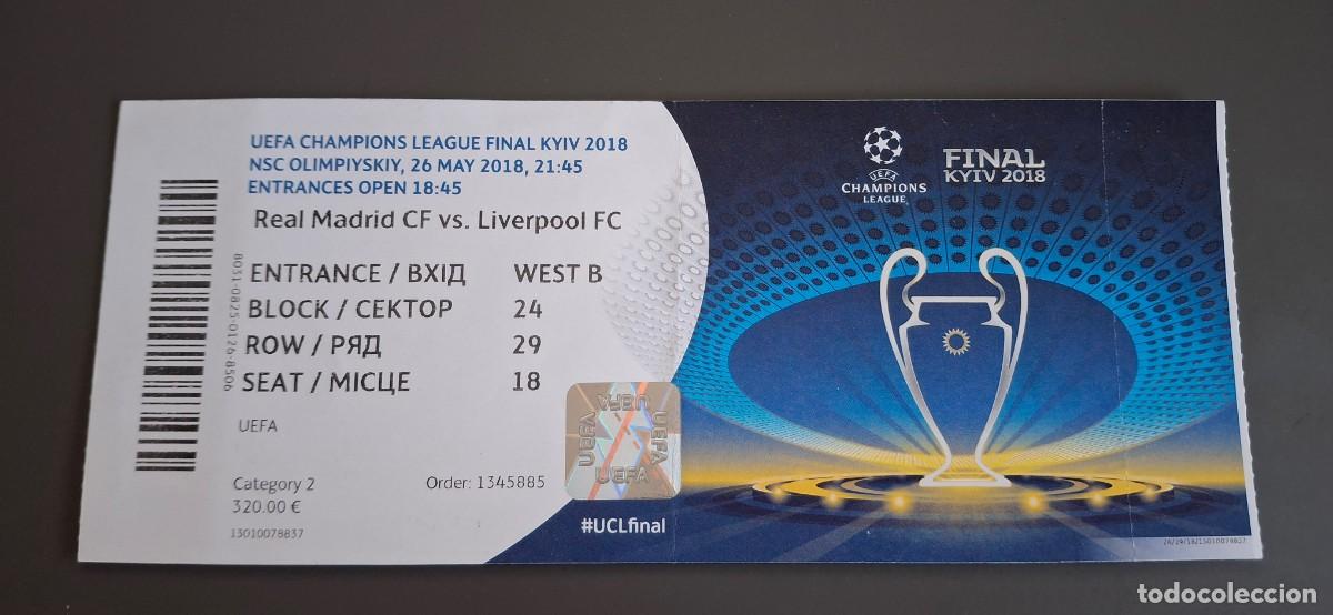 Coleccionismo deportivo: ENTRADA TICKET FUTBOL FINAL REAL MADRID LIVERPOOL CHAMPIONS LEAGUE 2018 KIEV LA 13&ordf;
