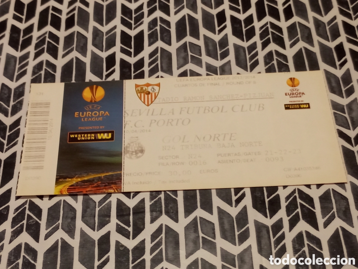 Coleccionismo deportivo: ENTRADA FUTBOL SEVILLA FC PORTO OPORTO UEFA EUROPA LEAGUE 2013 2014