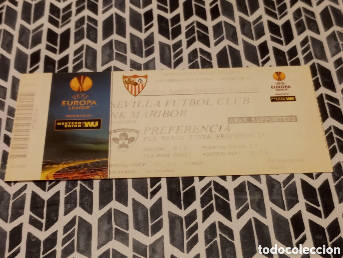 Coleccionismo deportivo: ENTRADA FUTBOL SEVILLA FC NK MARIBOR UEFA EUROPA LEAGUE 2013 2014